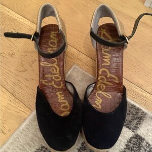 Sam Edelman Black Espadrille Wedges